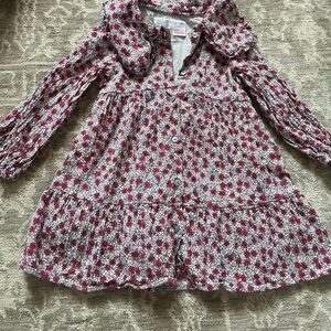 Zara Kids Red and White Floral Casual Dress